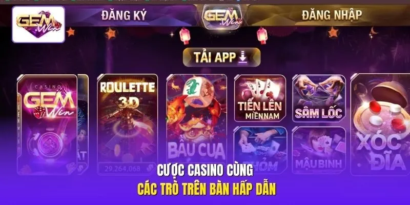 Cược casino cùng các trò trên bàn hấp dẫn